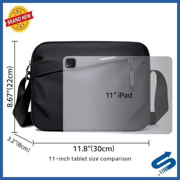 Lightweight Waterproof Messenger Bag Multiple Pockets Business Casual Travel - Picture 3 of 7